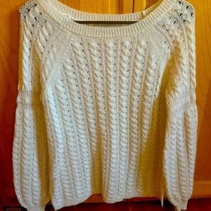 LOFT sweater with detailed stitching all over.